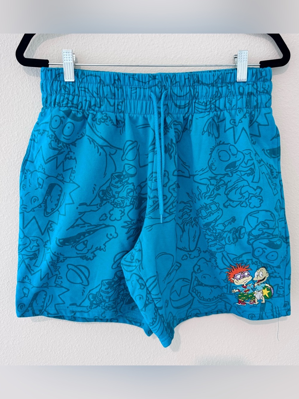 Nickelodeon Mens Size Large Rugrats Cartoon Sweatpants Shorts Pockets Blue